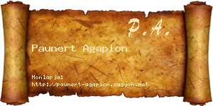 Paunert Agapion névjegykártya